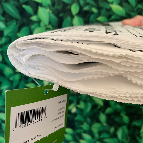 Kate Spade Glitzy Ritzy Newspaper Clutch Tyvek - Picture 8 of 8